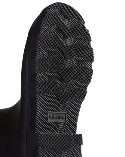 Black Coloured Hunter Mens Downpour Adjustable Tall Boots on white background 