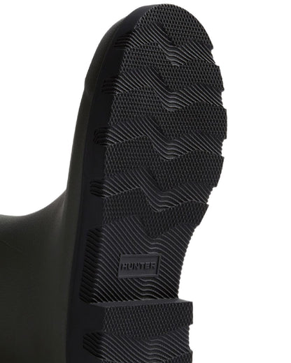 Dark Olive Black Coloured Hunter Mens Downpour Adjustable Tall Boots on white background 
