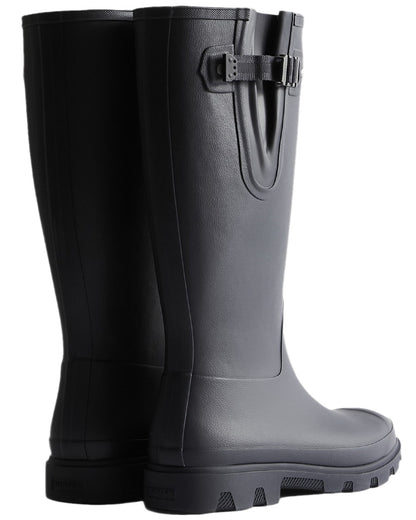 Hunter Navy Coloured Hunter Mens Downpour Adjustable Tall Boots on white background 