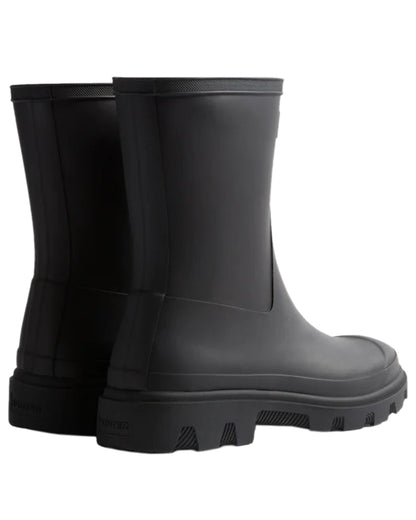 Black Coloured Hunter Mens Downpour Insulated Short Boots on white background 