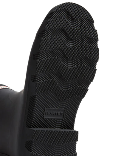 Black Coloured Hunter Mens Downpour Insulated Short Boots on white background 