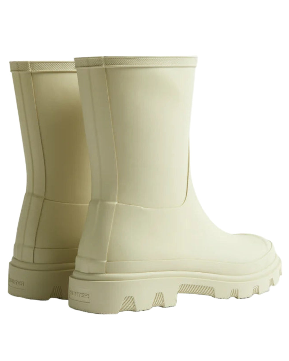 Gravel Coloured Hunter Mens Downpour Insulated Short Boots on white background 