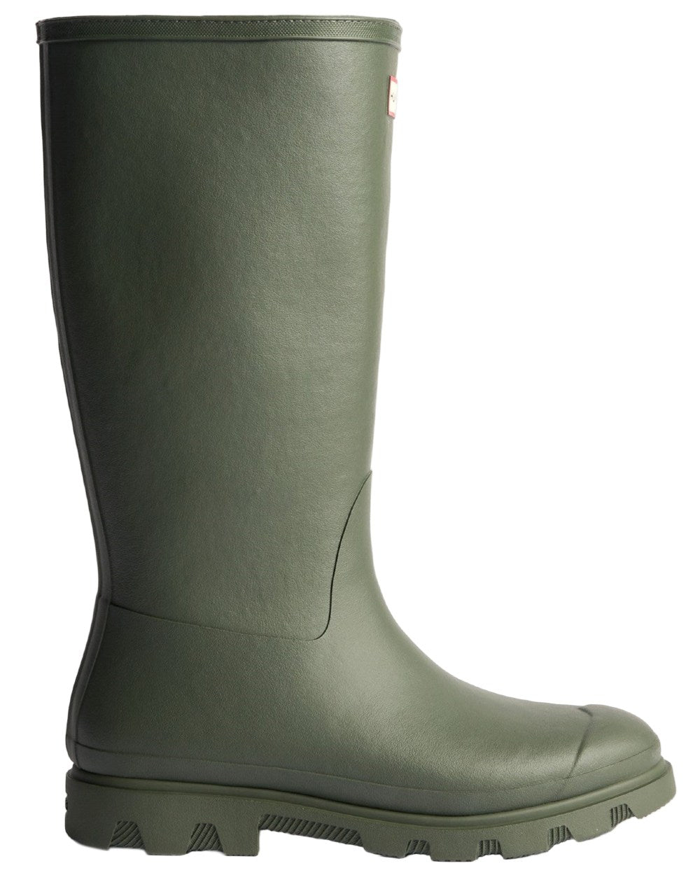 Dark Olive Coloured Hunter Mens Downpour Insulated Tall Boots on white background 