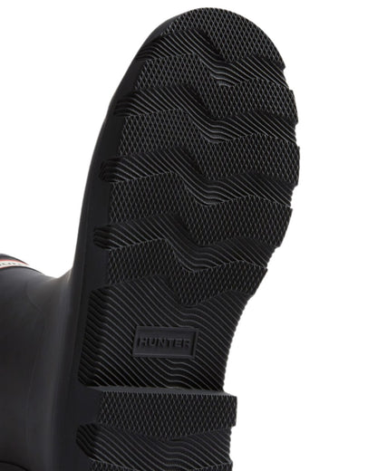 Black Coloured Hunter Mens Downpour Short Boots on white background 