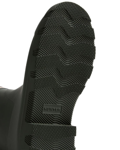 Dark Olive Coloured Hunter Mens Downpour Short Boots on white background 