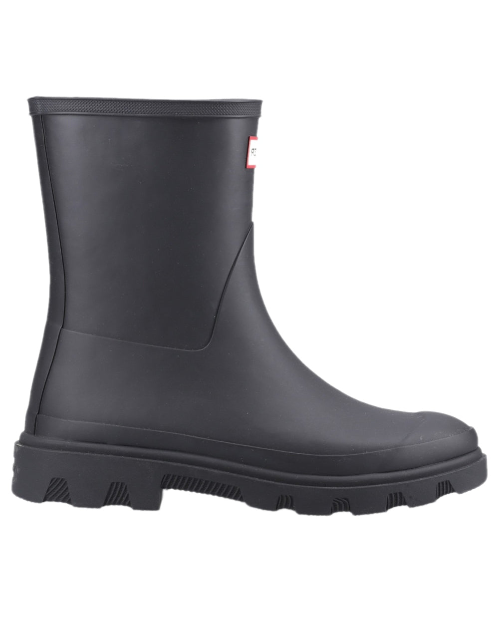 Hunter Navy Coloured Hunter Mens Downpour Short Boots on white background 
