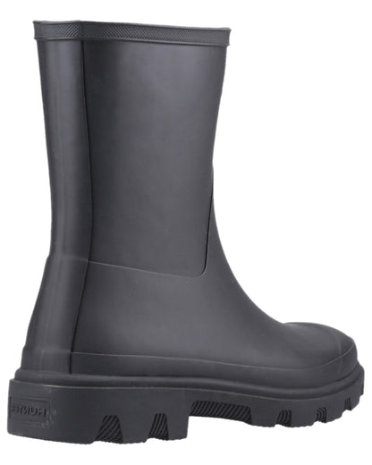 Hunter Navy Coloured Hunter Mens Downpour Short Boots on white background 