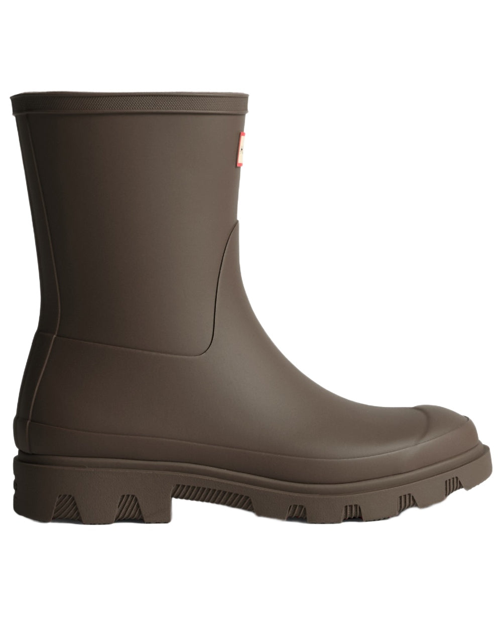 Chocolate Brown Coloured Hunter Mens Downpour Short Boots on white background 