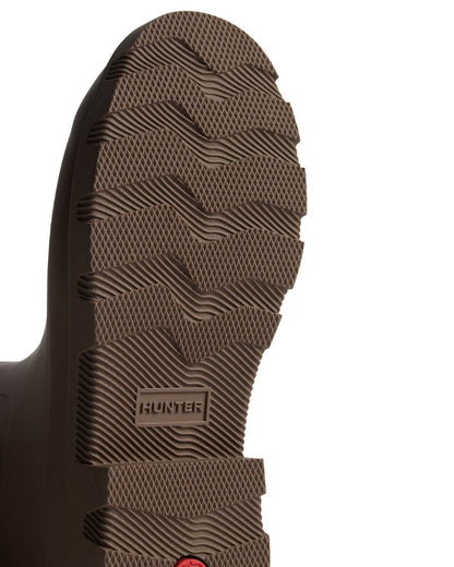 Chocolate Brown Coloured Hunter Mens Downpour Short Boots on white background 