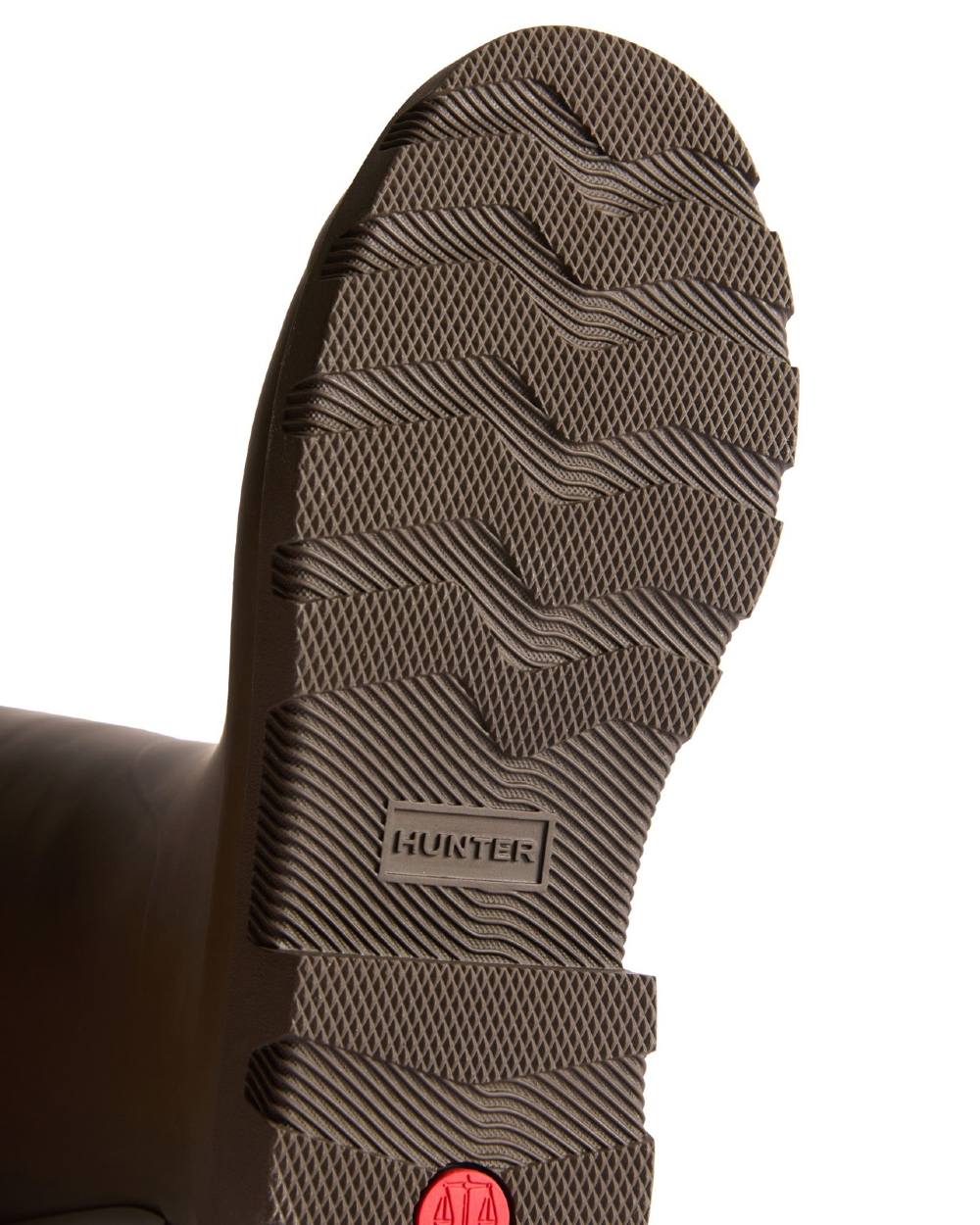 Chocolate Brown Coloured Hunter Mens Downpour Tall Wellingtons on white background 