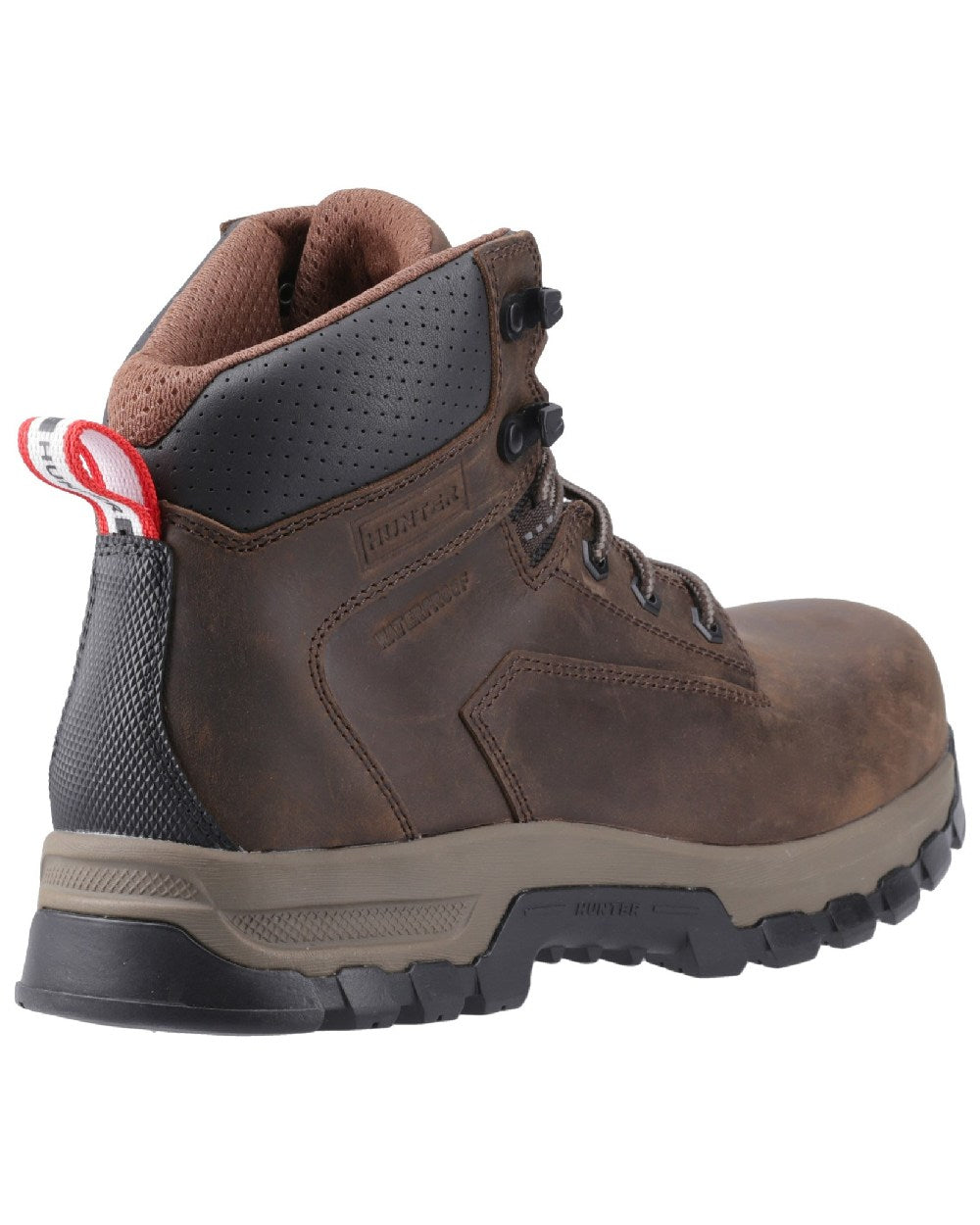 Brown Coloured Hunter Mens Lightning Safety Boots on white background 