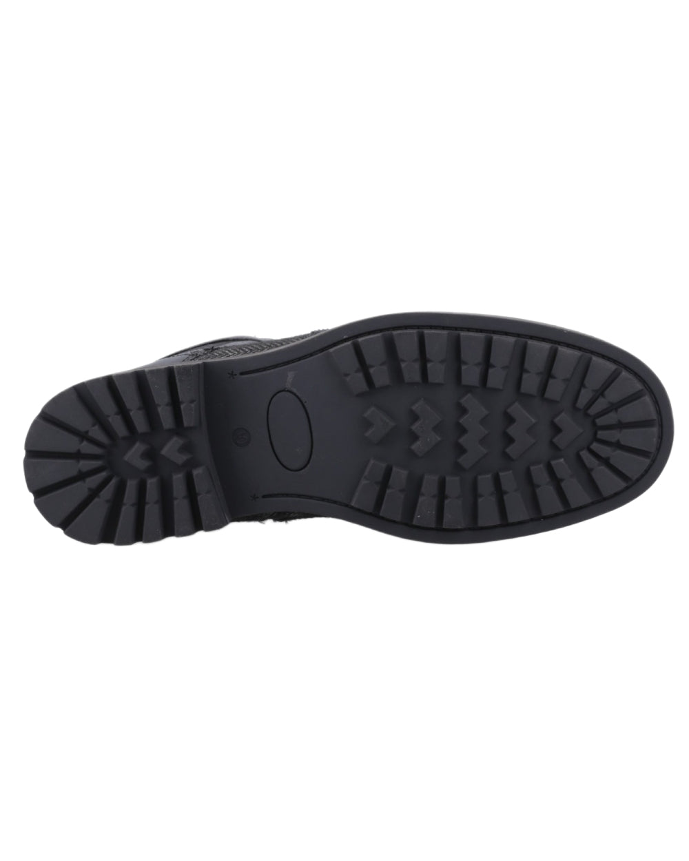 Black coloured Hunter Mens Loch Brogue Ankle Boots on white background 