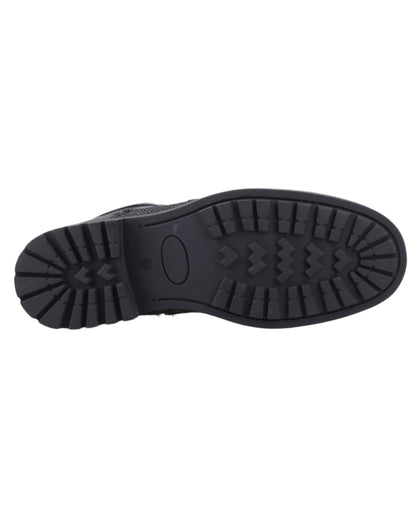 Black coloured Hunter Mens Loch Brogue Ankle Boots on white background 