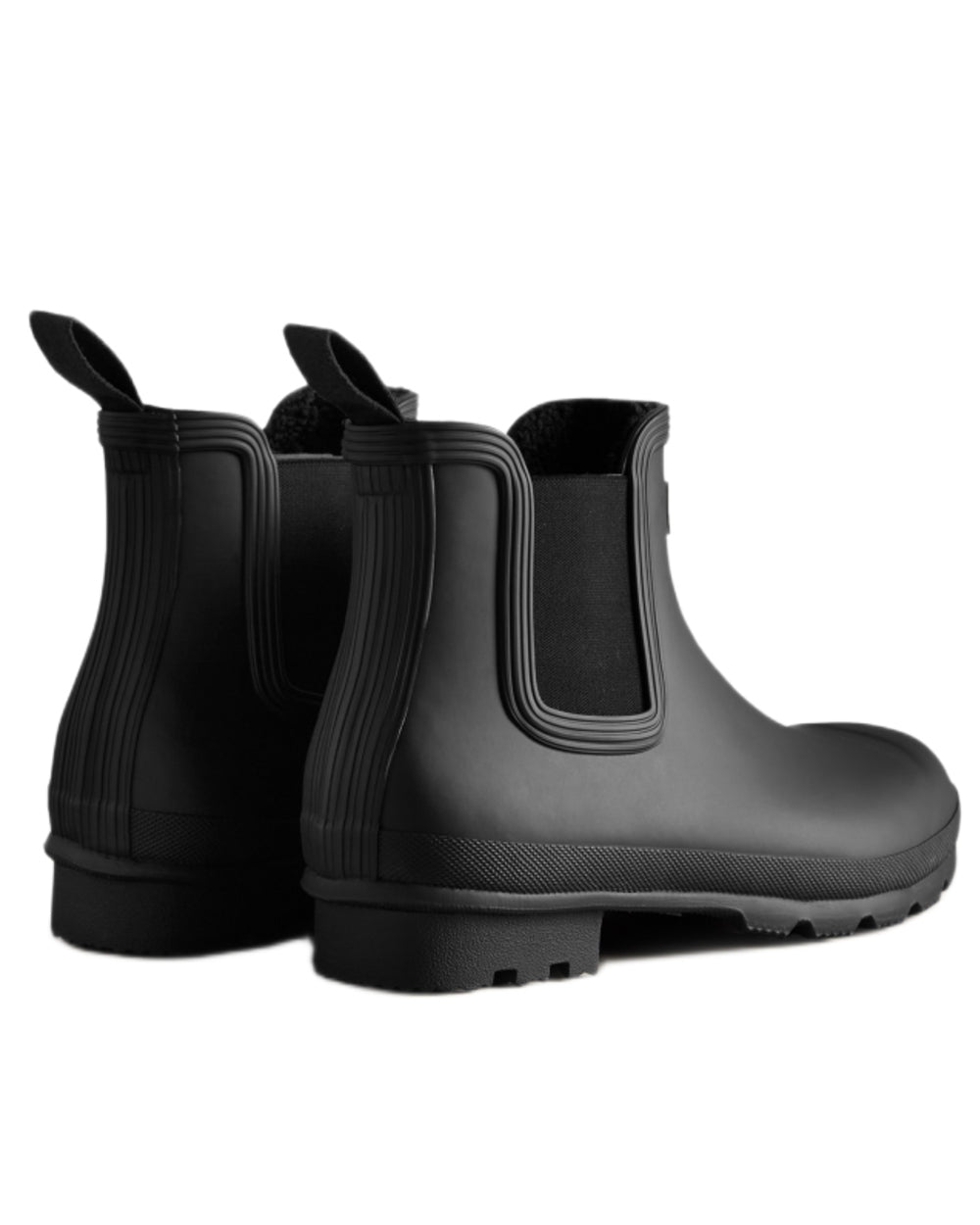 Black coloured Hunter Mens Original Chelsea Insulated Boots on white background 
