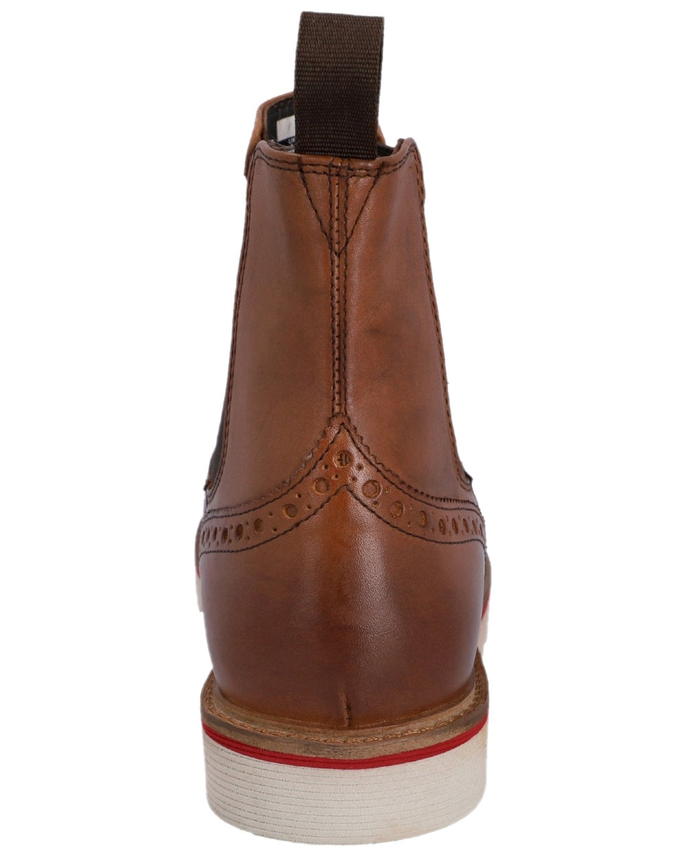 Tan Coloured Hunter Mens Orkney Brogue Dealer Boots on white background 