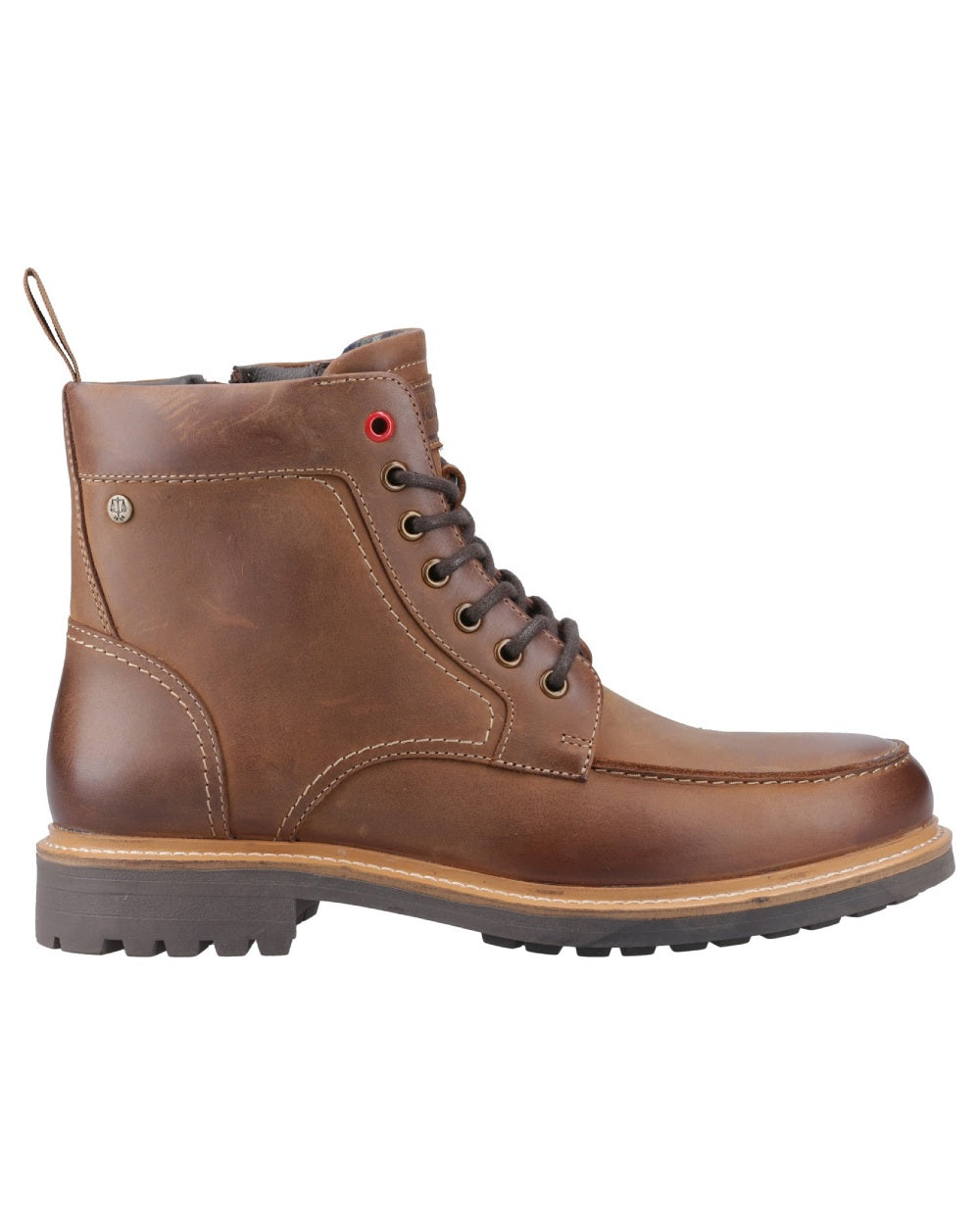 Dark Tan coloured Hunter Mens Shaws Ankle Boots on white background 