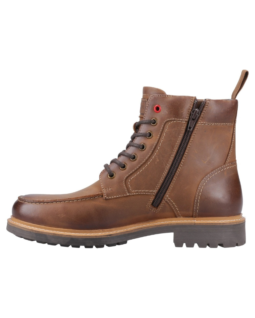 Dark Tan coloured Hunter Mens Shaws Ankle Boots on white background 