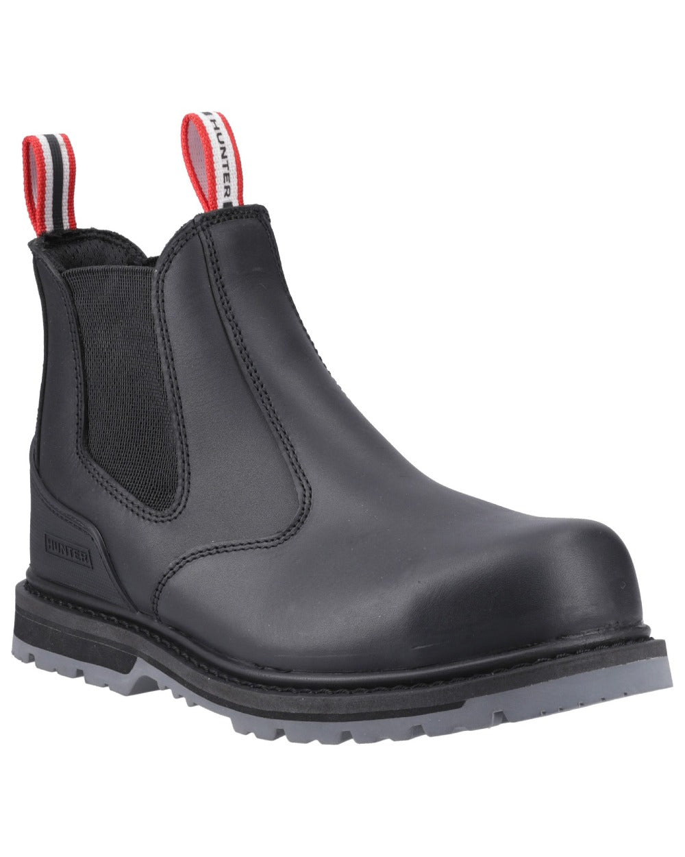 Black Coloured Hunter Mens Thunder Dealer Boots on white background 