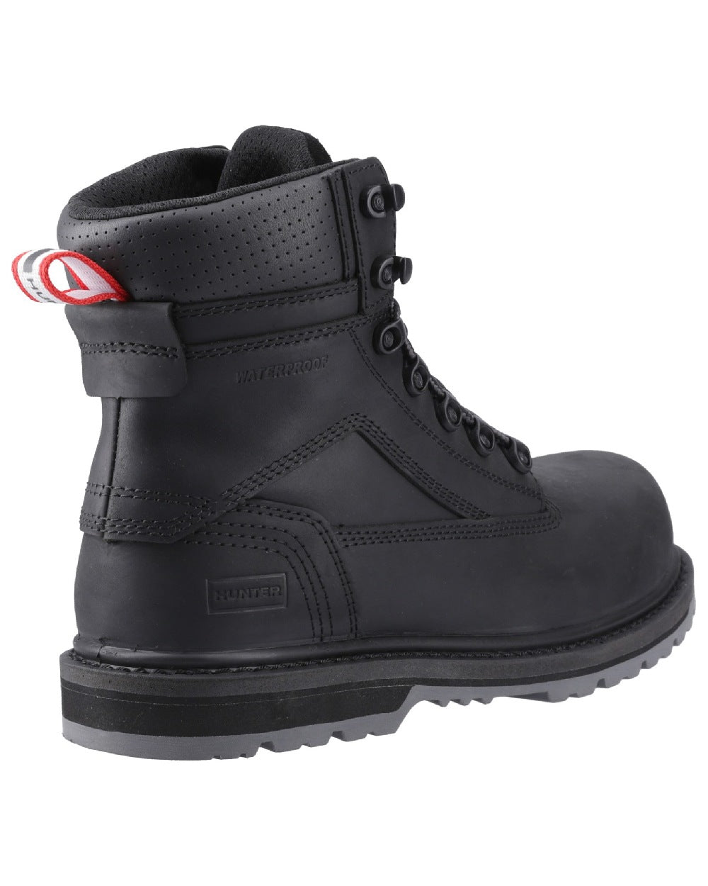 Black Coloured Hunter Mens Tornado Safety Boots on white background 