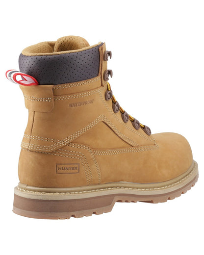 Honey Coloured Hunter Mens Tornado Safety Boots on white background 