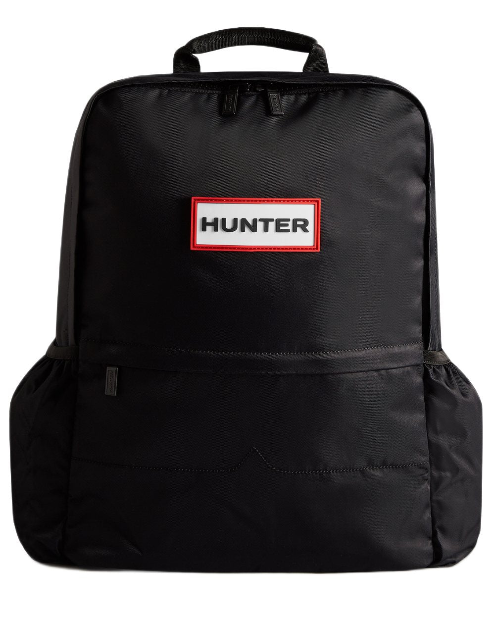 Black coloured Hunter Nylon Large Backpack on white background 