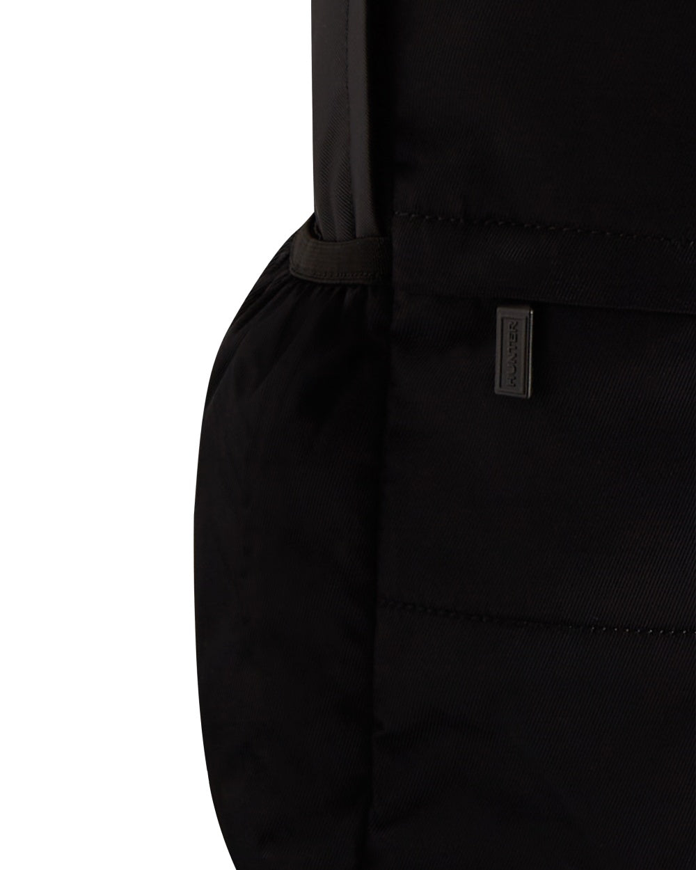 Black coloured Hunter Nylon Large Backpack on white background 