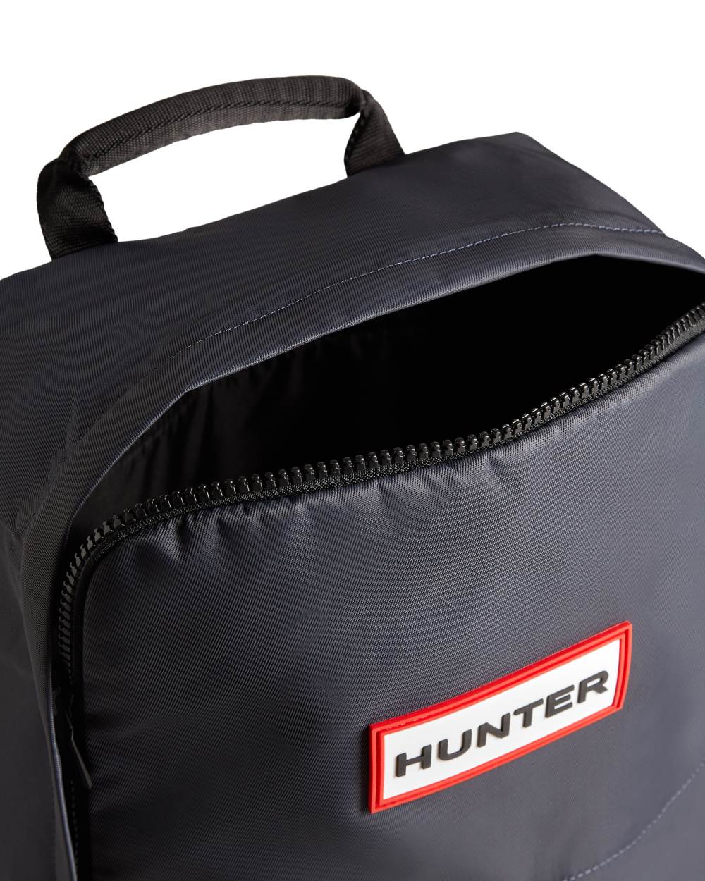 Navy coloured Hunter Nylon Large Backpack on white background 