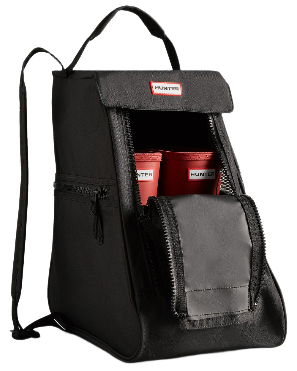 Black coloured Hunter Short Boot Bag on white background 