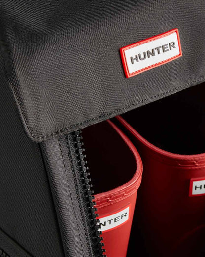 Black coloured Hunter Short Boot Bag on white background 