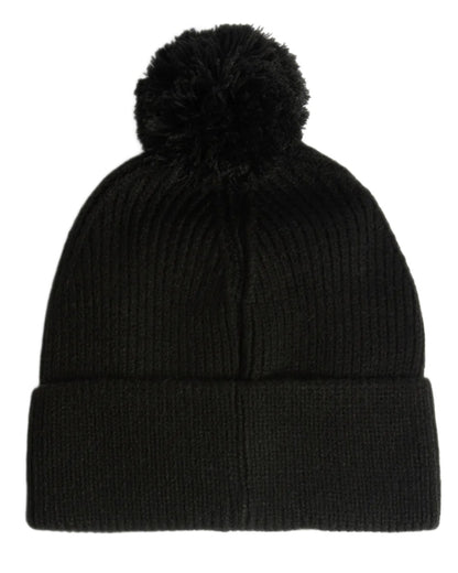 Black coloured Hunter Skye Pom Pom Beanie on white background 