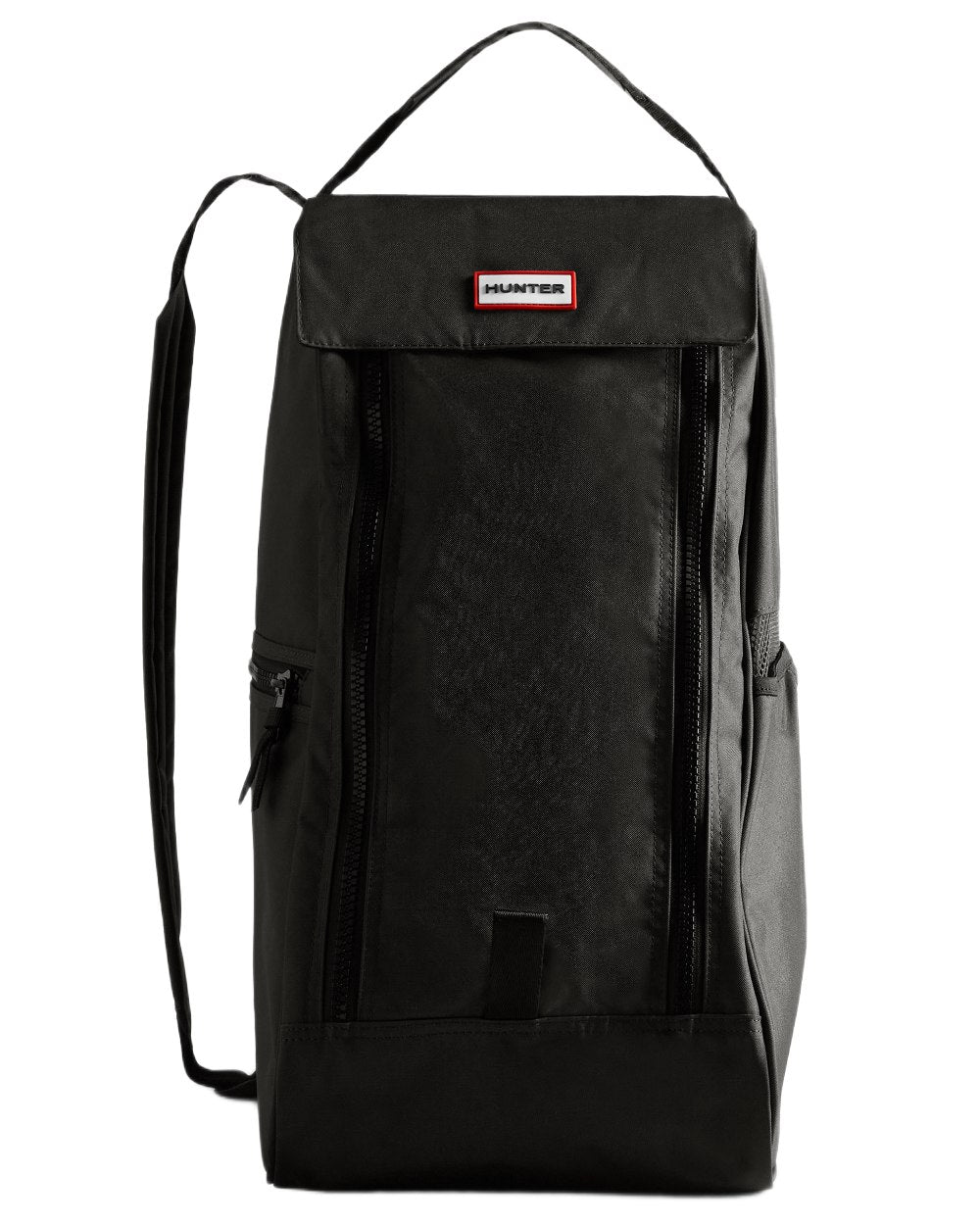 Black coloured Hunter Tall Boot Bag on white background 