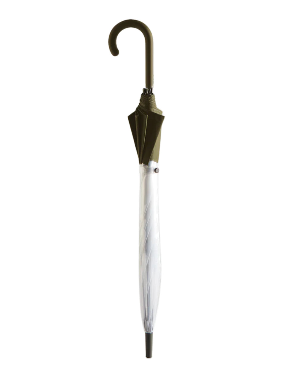Dark Olive coloured Hunter Transparent Moustache Bubble Umbrella on white background 