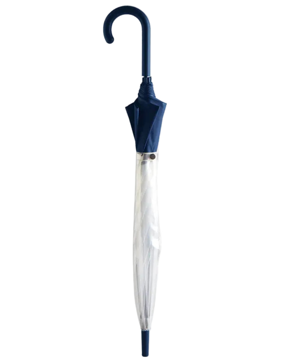 Navy coloured Hunter Transparent Moustache Bubble Umbrella on white background 