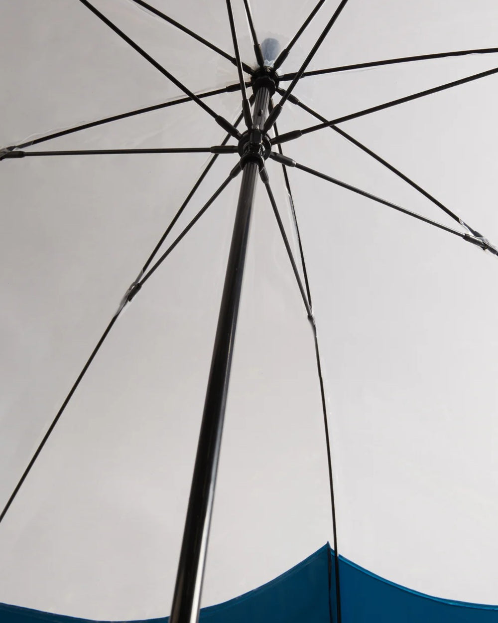 Navy coloured Hunter Transparent Moustache Bubble Umbrella on white background 
