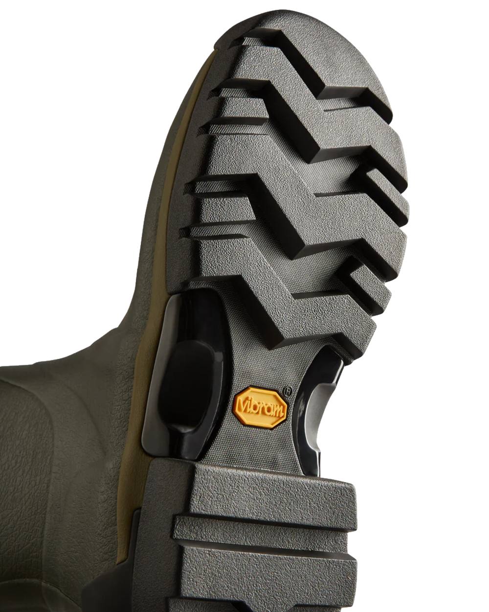 Dark Olive coloured Hunter Womens Balmoral Neoprene Adjustable Wellingtons on white background 