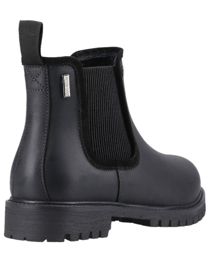 Black Coloured Hunter Womens Canna Waterproof Dealer Boots on white background 