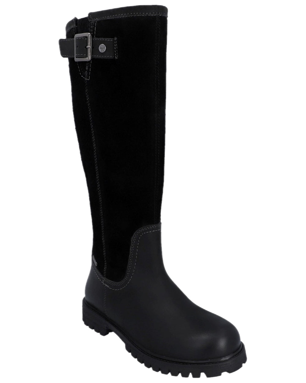 Black Coloured Hunter Womens Canna Waterproof Tall Boots on white background 