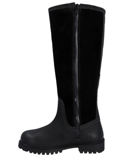 Black Coloured Hunter Womens Canna Waterproof Tall Boots on white background 