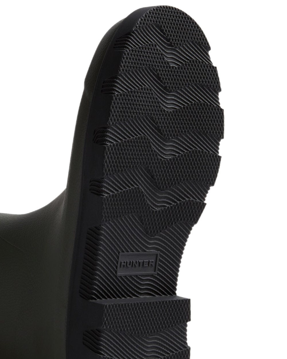 Dark Olive Black Coloured Hunter Womens Downpour Adjustable Tall Boots on white background 