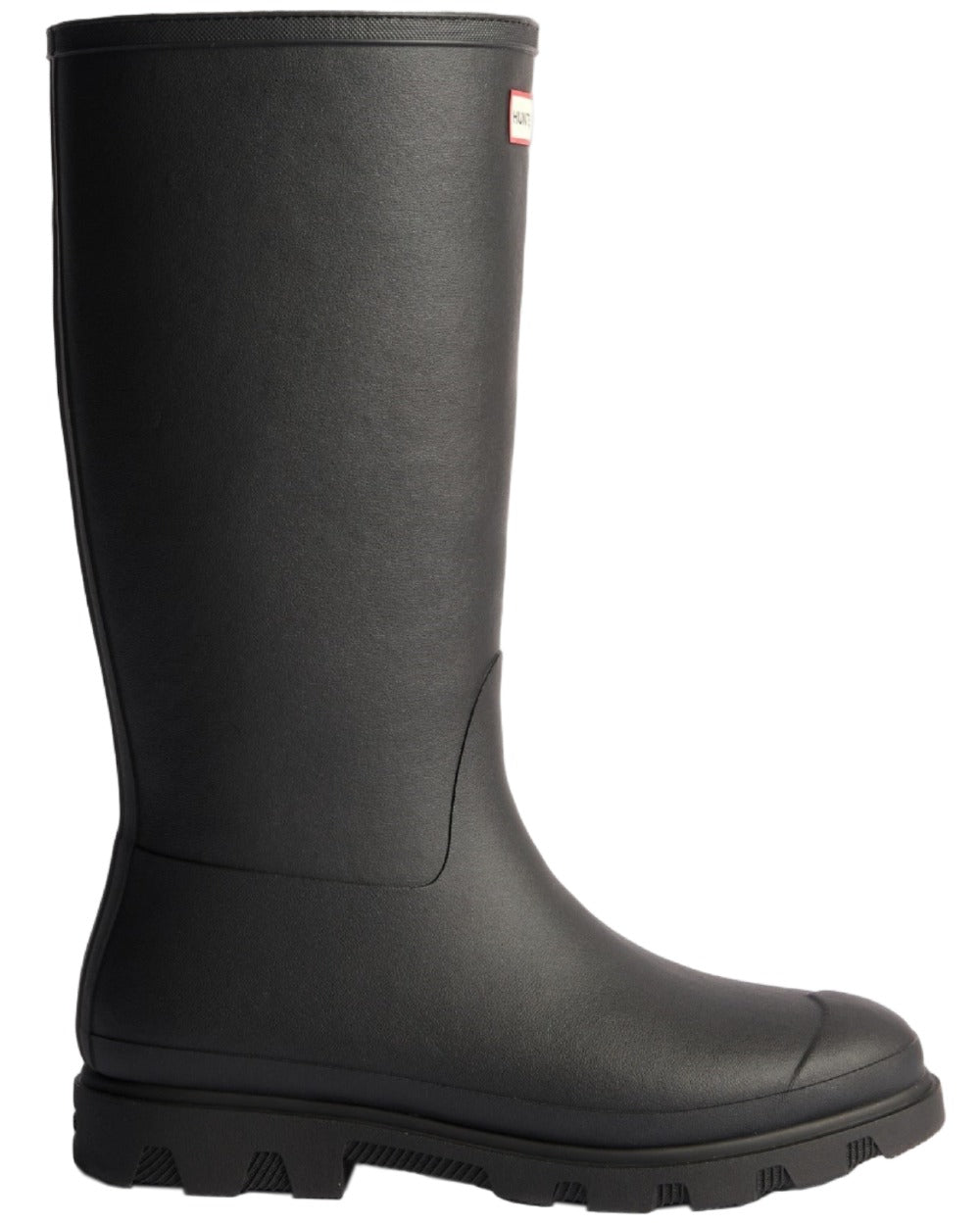 Black Coloured Hunter Womens Downpour Insulated Tall Boots on white background 