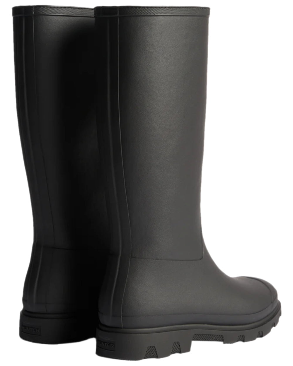 Black Coloured Hunter Womens Downpour Insulated Tall Boots on white background 