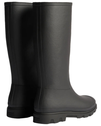 Black Coloured Hunter Womens Downpour Insulated Tall Boots on white background 