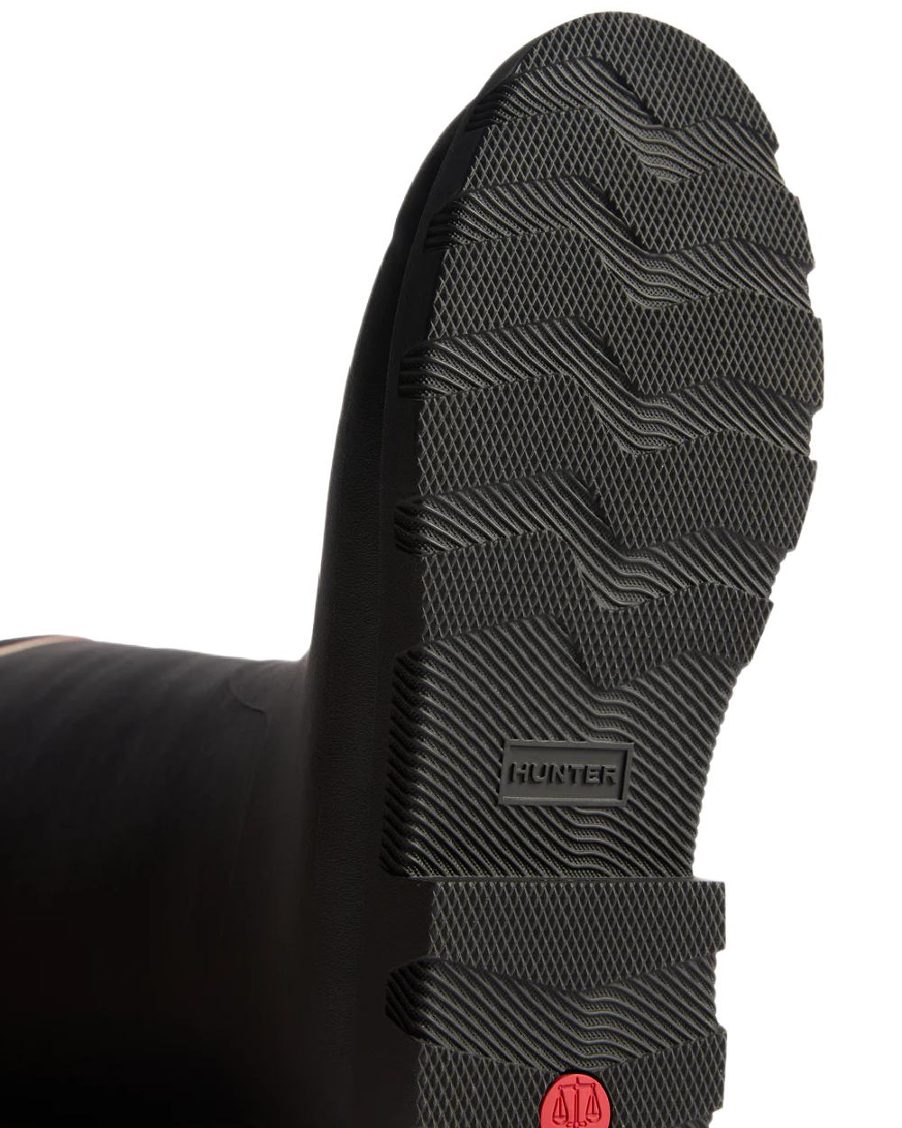 Black Coloured Hunter Womens Downpour Insulated Tall Boots on white background 