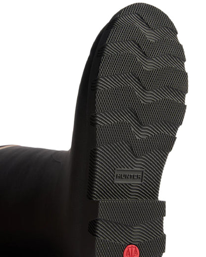 Black Coloured Hunter Womens Downpour Insulated Tall Boots on white background 