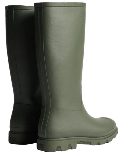 Dark Olive Coloured Hunter Womens Downpour Insulated Tall Boots on white background 