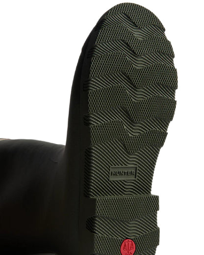 Dark Olive Coloured Hunter Womens Downpour Insulated Tall Boots on white background 