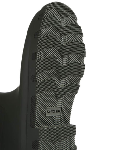 Dark Olive Coloured Hunter Womens Downpour Tall Wellingtons on white background
