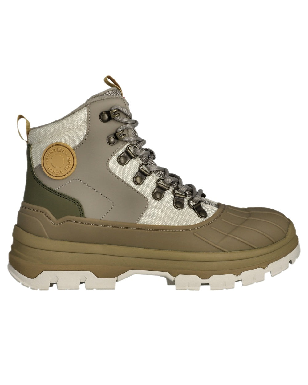 Alloy Coloured Hunter Womens Explorer Duck Boots on white background 