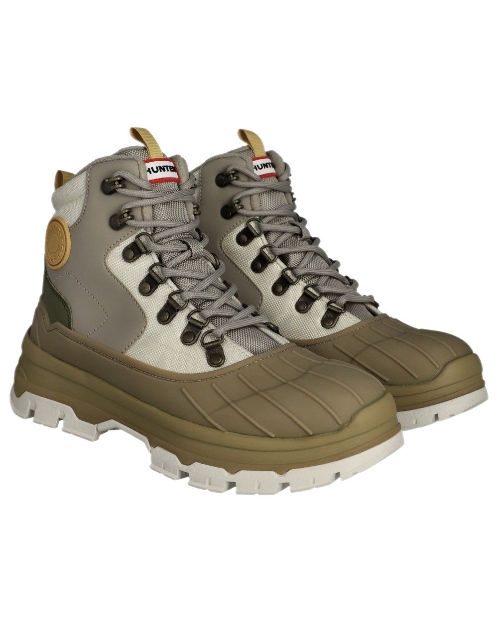Alloy Coloured Hunter Womens Explorer Duck Boots on white background 
