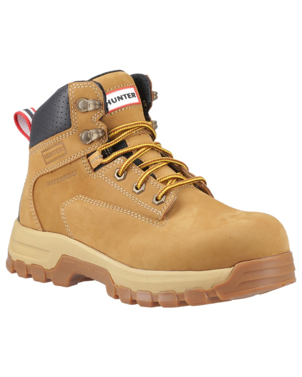 Honey Coloured Hunter Womens Gale Safety Boots on white background 